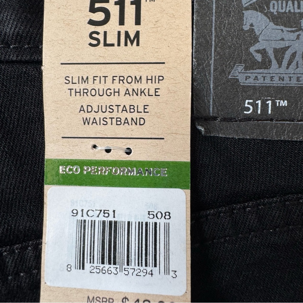 Levi's Boy's Black 511 Slim Jeans Size 14  27 x 29 NWT - Picture 8 of 12